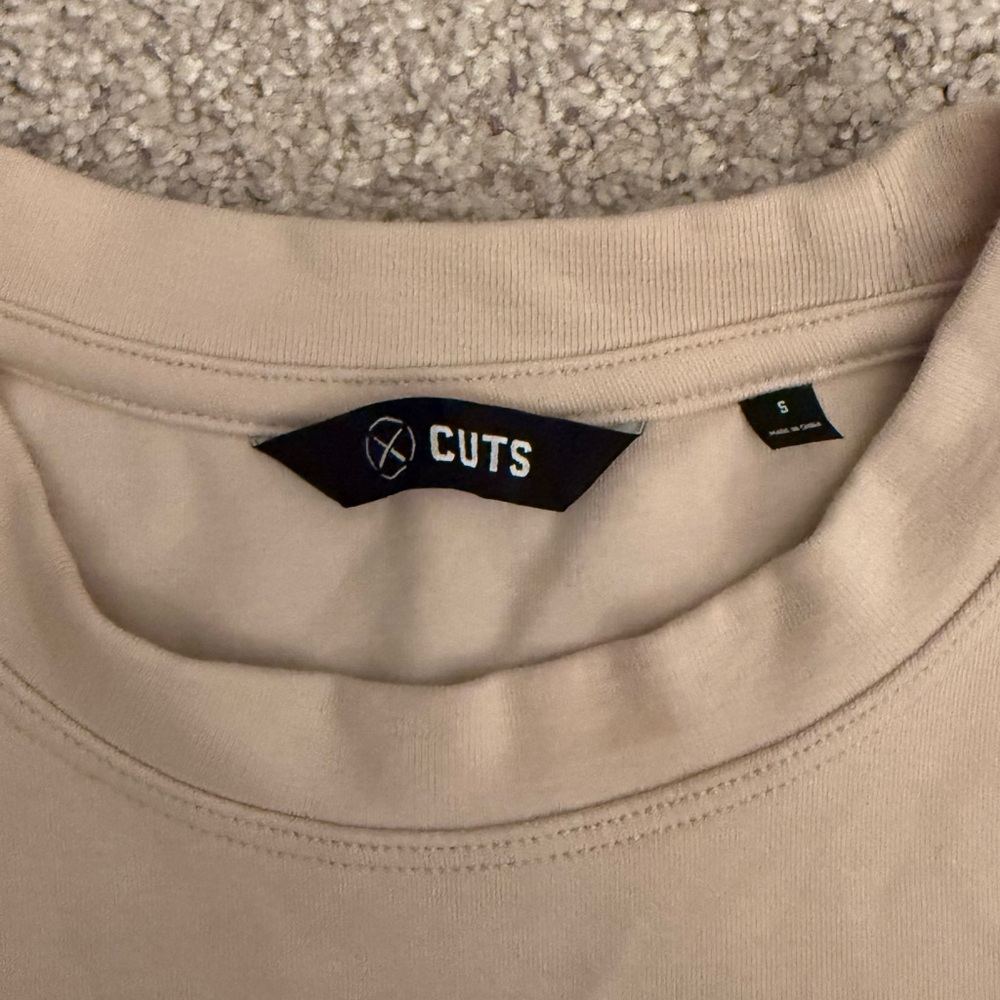 Cuts Beige tomboy Crewneck T-Shirt